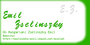 emil zselinszky business card